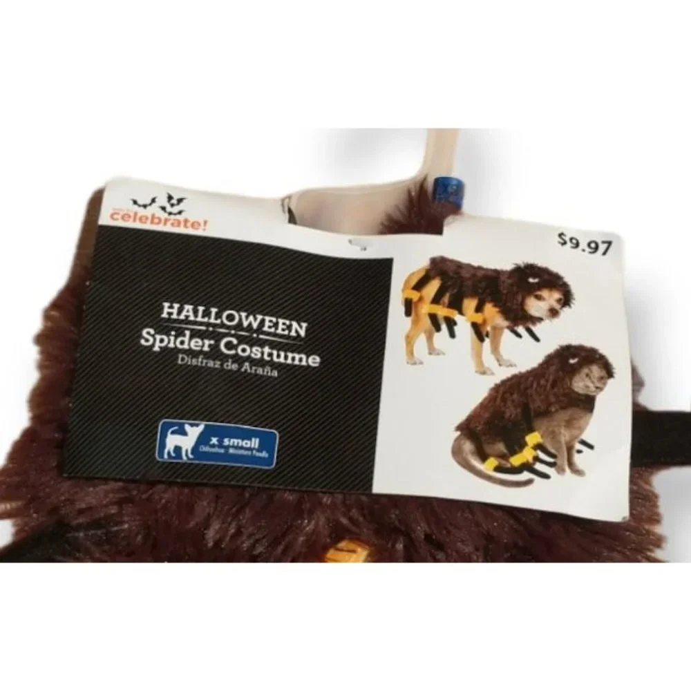 Ways to Celebrate Furry Spider Costume Dog Size XS Extra Small (New)